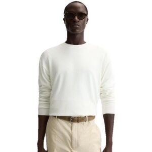 ZARA Viscose Blend Crew Neck Sweater In Oyster White Men’s Pullover Crew Neck M